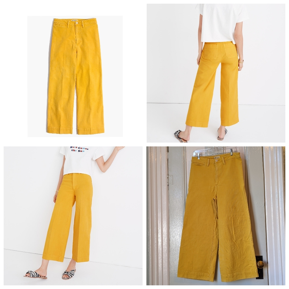 Emmett Wide-Leg Crop Pants in Greek Gold Madewell